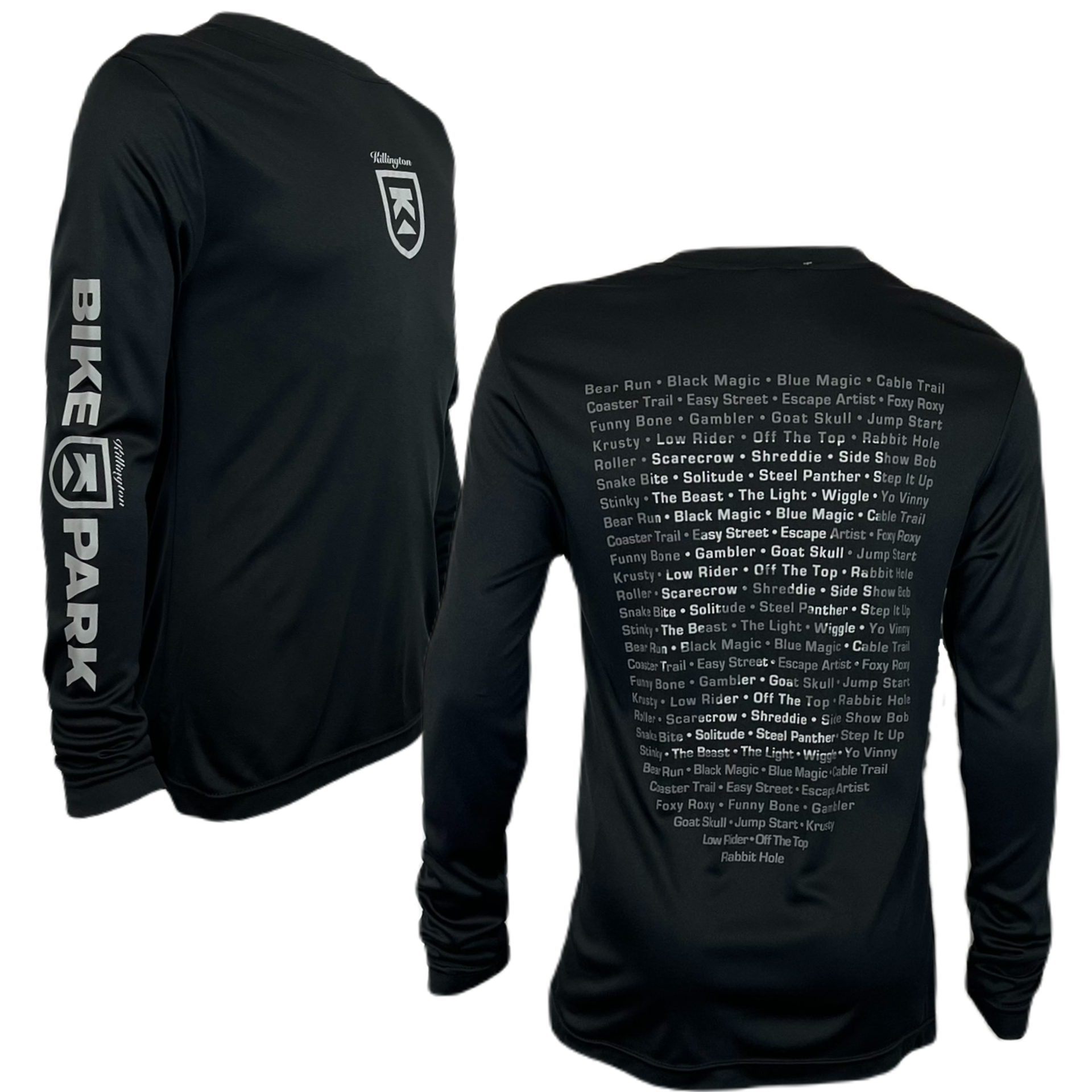 Killington Bike Park 'Bike Trails' Youth Tech Long Sleeve Tee-Killington Sports