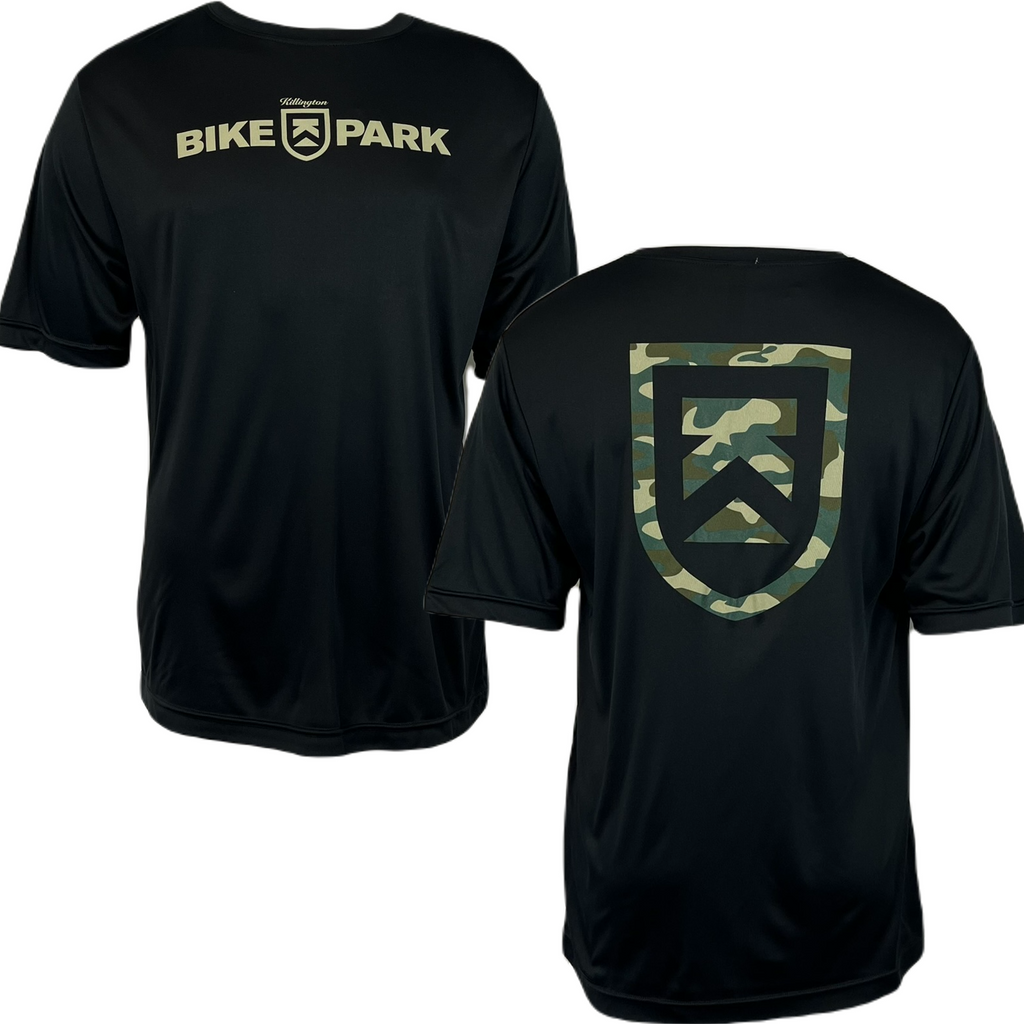 Killington Bike Park Camo Shield Tech TShirt-Black-Killington Sports