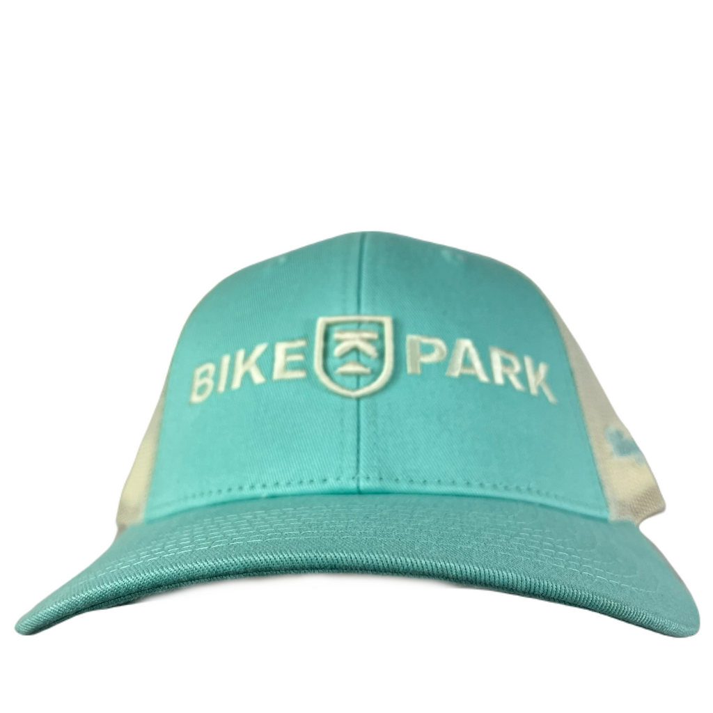 Killington Bike Park Embroidery 115 3D Trucker Hat-Aruba Blue/Birch-Killington Sports