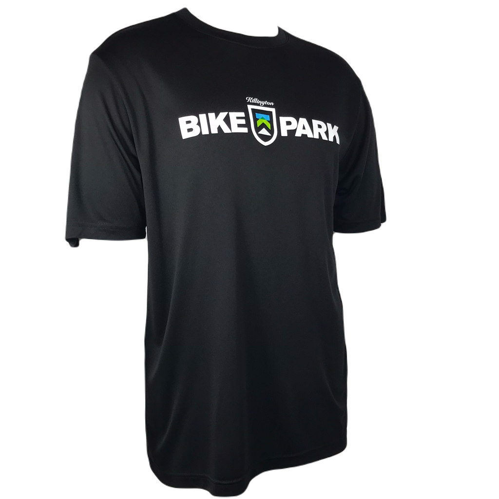 Killington Bike Park Logo Men's Tech TShirt-Black-Killington Sports