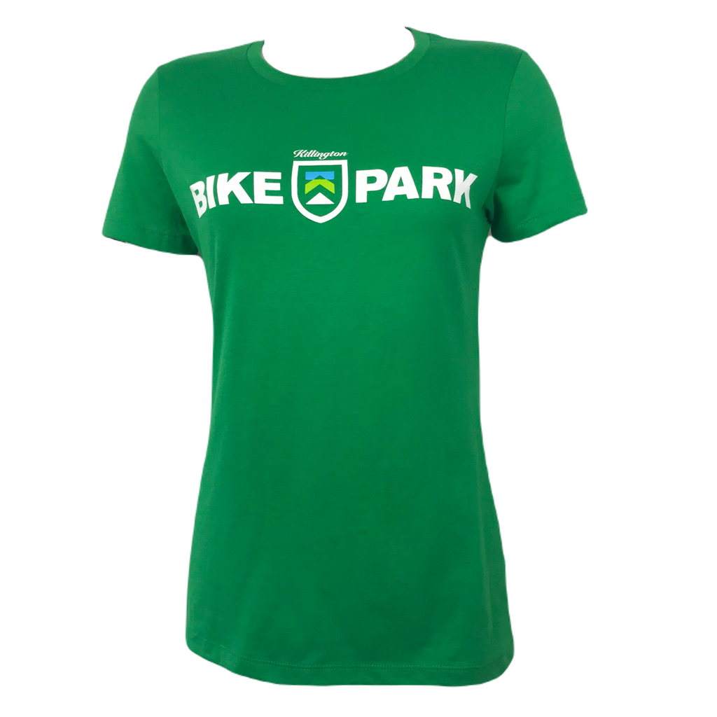 Killington Bike Park Logo Women's TShirt-Kelly Green-Killington Sports