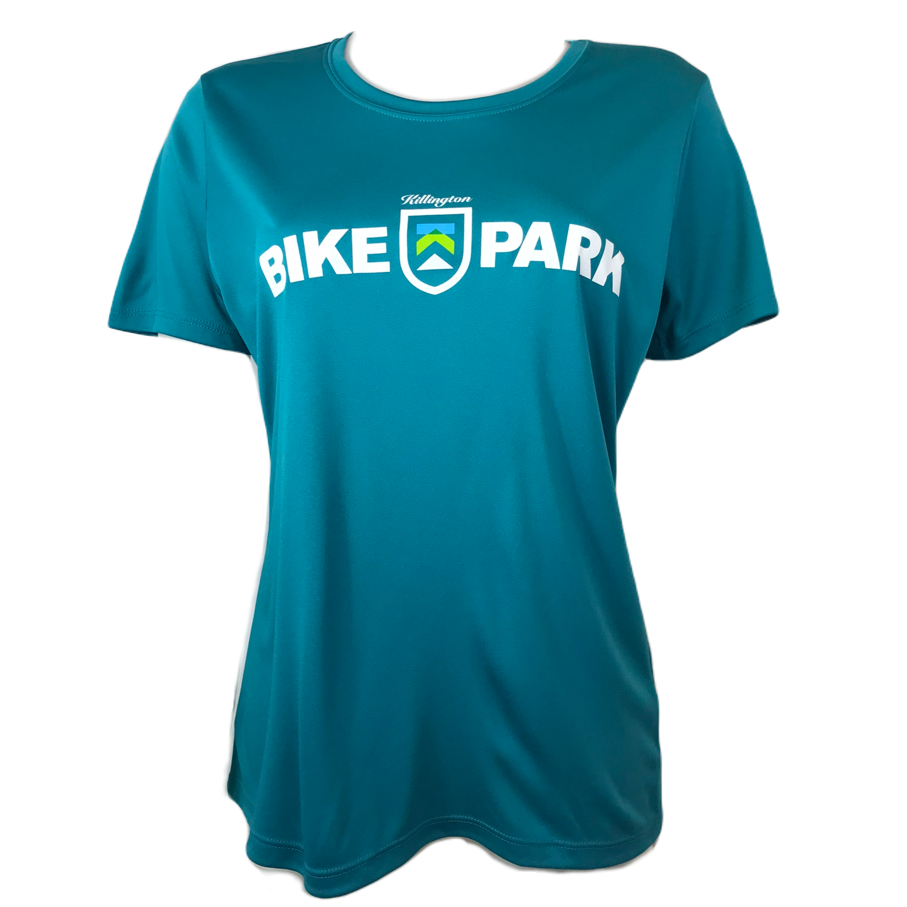 Killington Bike Park Logo Women's Tech TShirt-Tropic Blue-Killington Sports