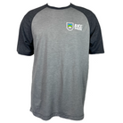 Killington Bike Park Tri-Blend Wicking Raglan Short Sleeve Tee-Dark Grey Heather/ Light Grey Heather-Killington Sports