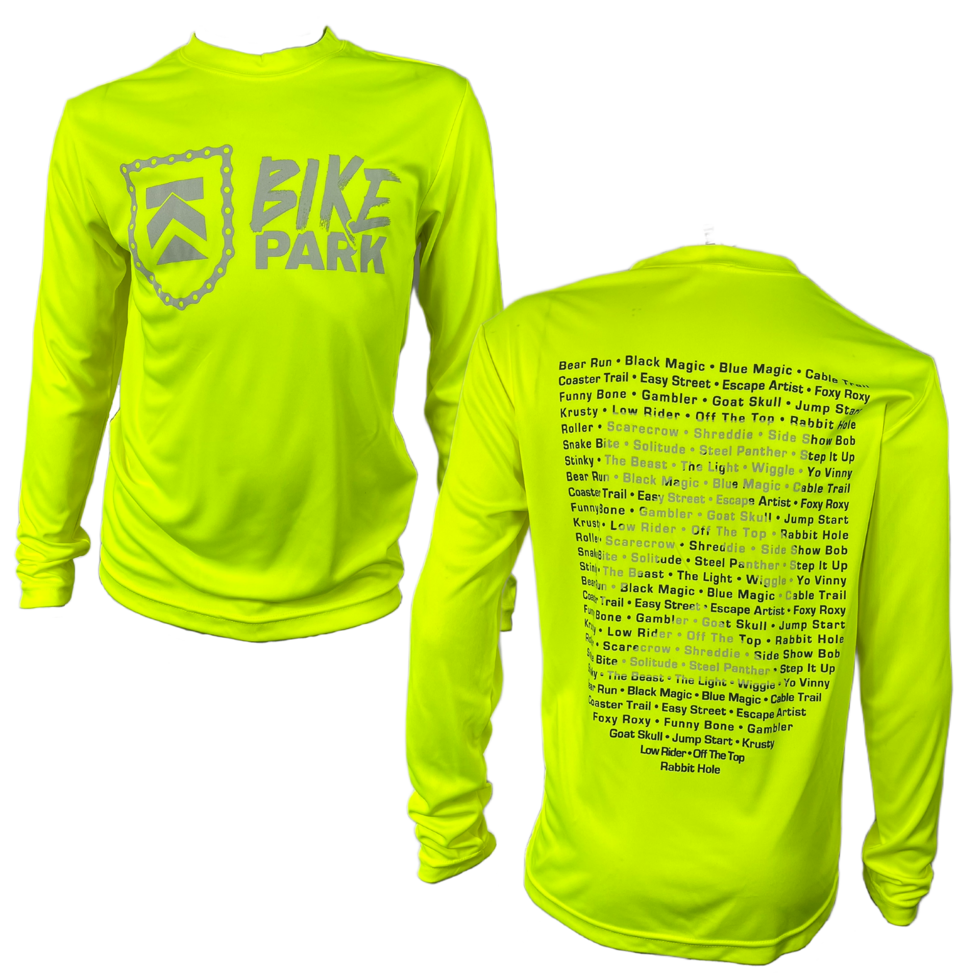 Killington Bike Trails Youth Long Sleeve Tee-Safety Yellow-Killington Sports