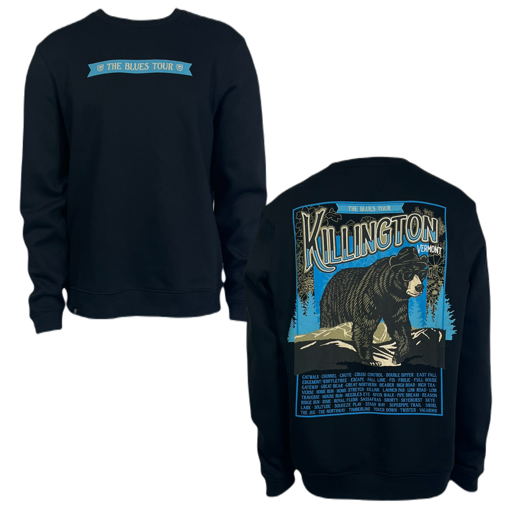 Killington Blues Tour Crew Sweatshirt-Black-Killington Sports