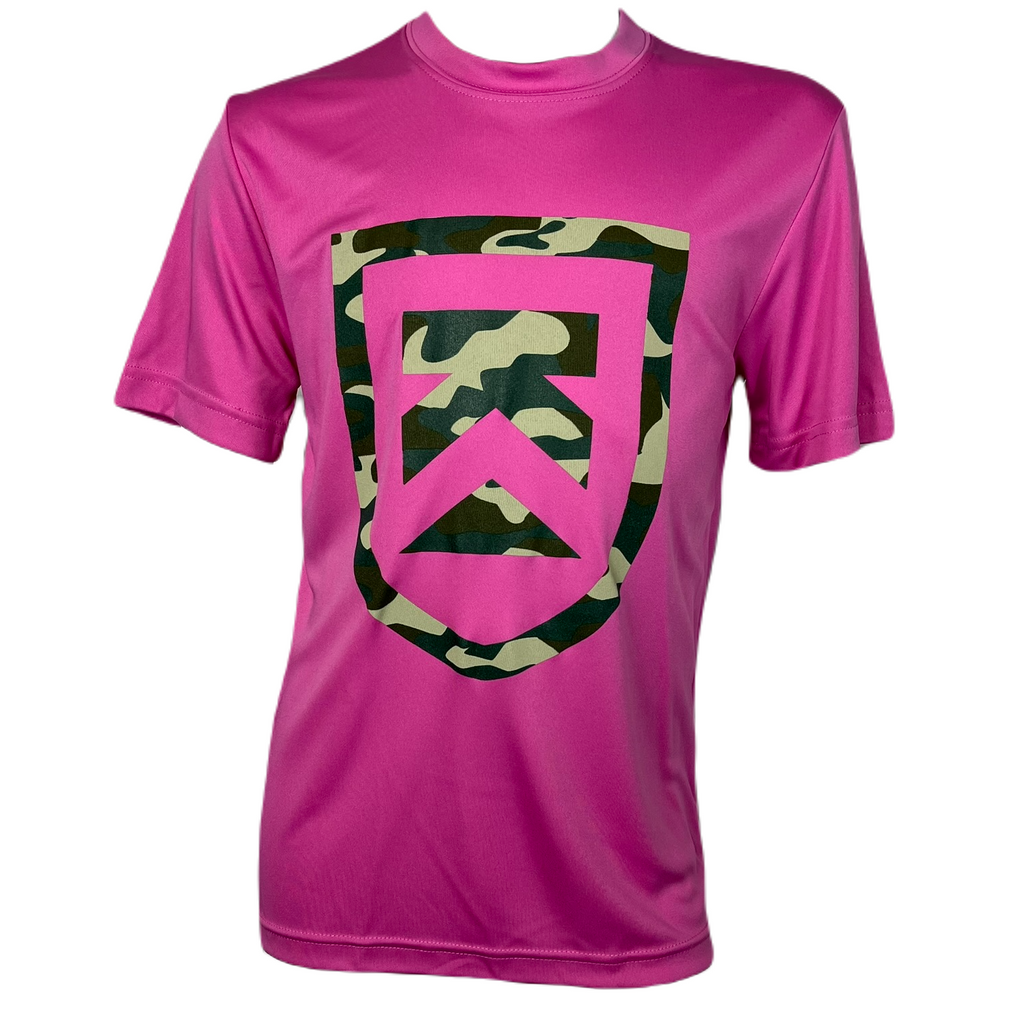 Killington Camo Shield Youth Tech TShirt-Sport Charity Pink-Killington Sports