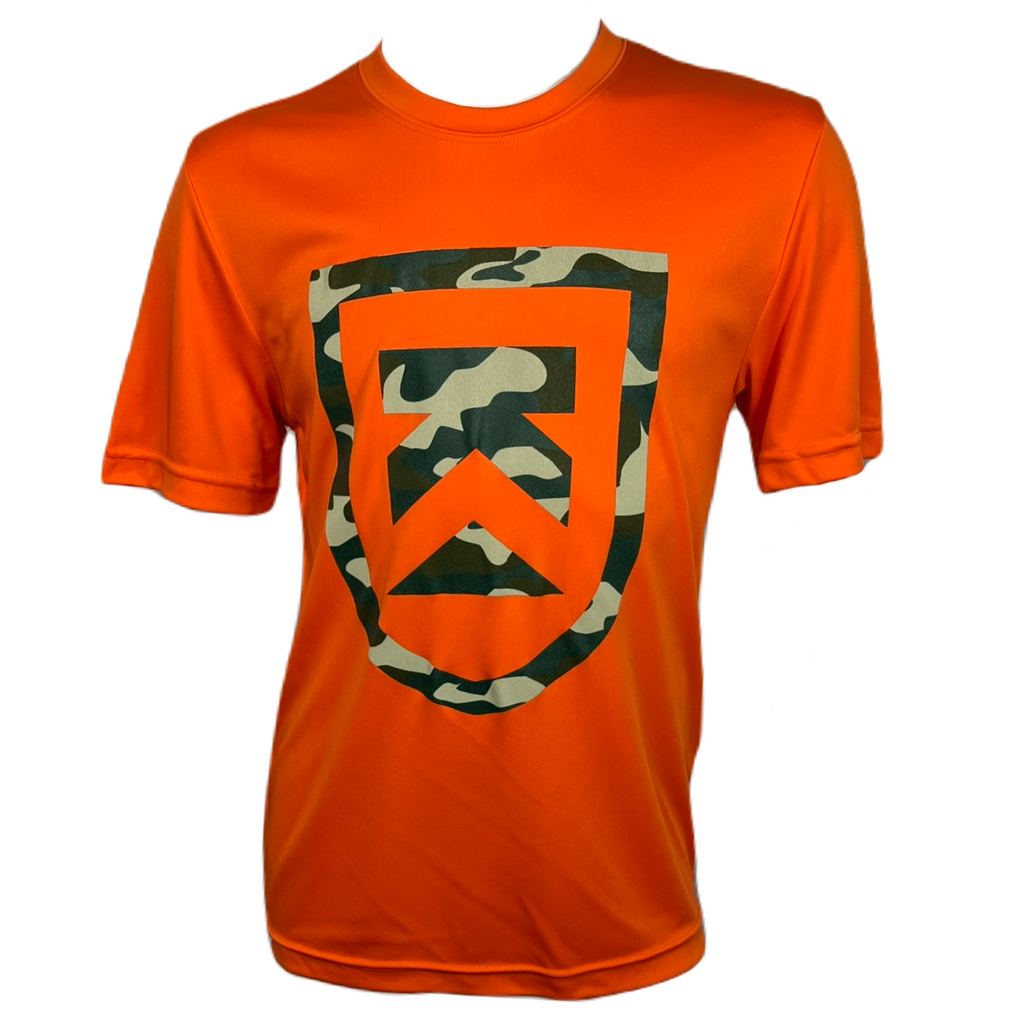 Killington Camo Shield Youth Tech TShirt-Sport Orange-Killington Sports