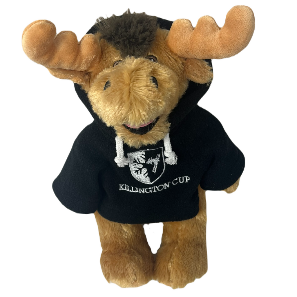 Killington Cup Logo 11" Happy Moose Stuffed Animal-Black Hoody-Killington Sports