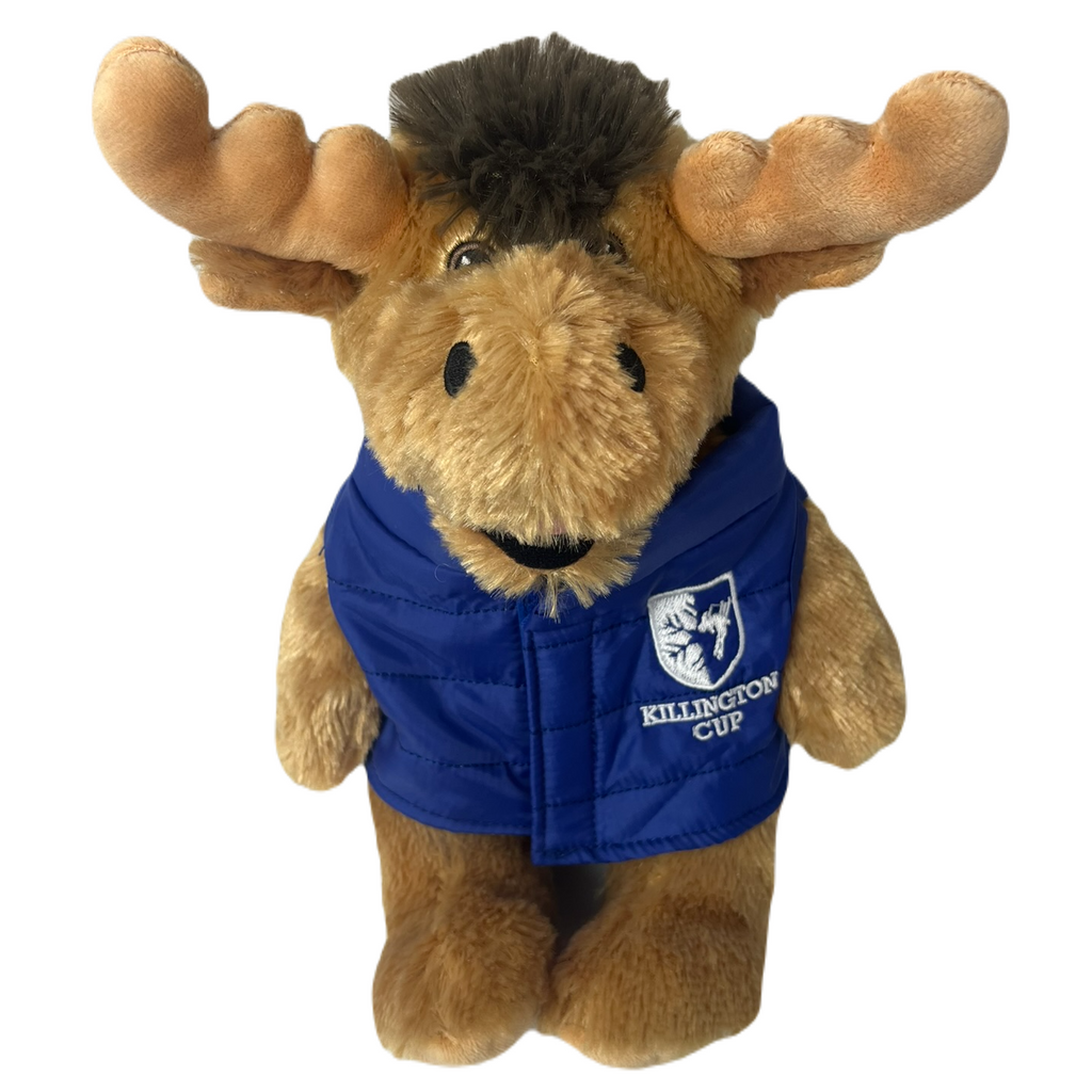 Killington Cup Logo 11" Happy Moose Stuffed Animal-Blue Vest-Killington Sports