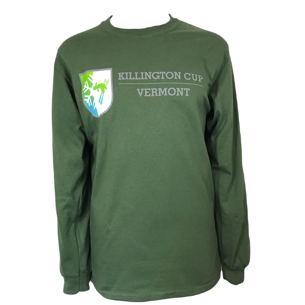 Killington Cup Logo Pigment Dye Long Sleeve TShirt-Everglade/Military Green-Killington Sports
