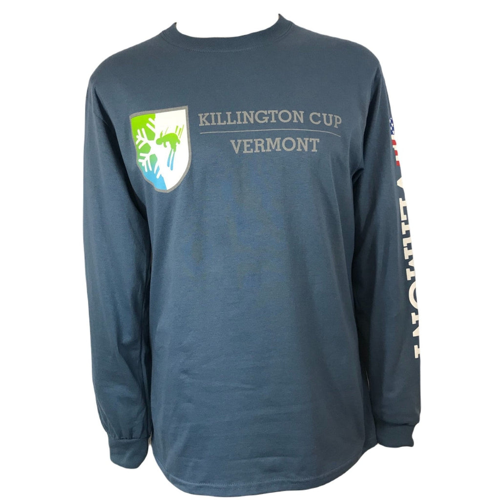 Killington Cup Logo Pigment Dye Long Sleeve TShirt-Indigo-Killington Sports