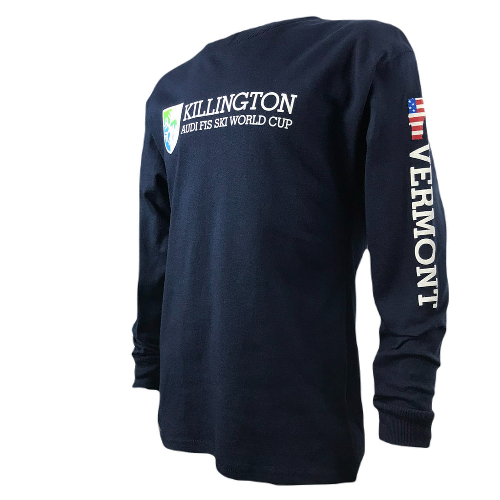 Killington Cup Logo Youth Long Sleeve TShirt-Navy-Killington Sports