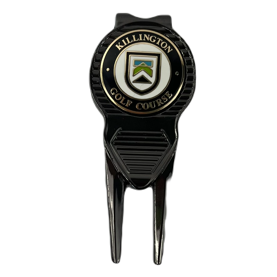 Killington Golf Course Logo Ultra-Modern Clasp Back Divot Tool-Black-Killington Sports