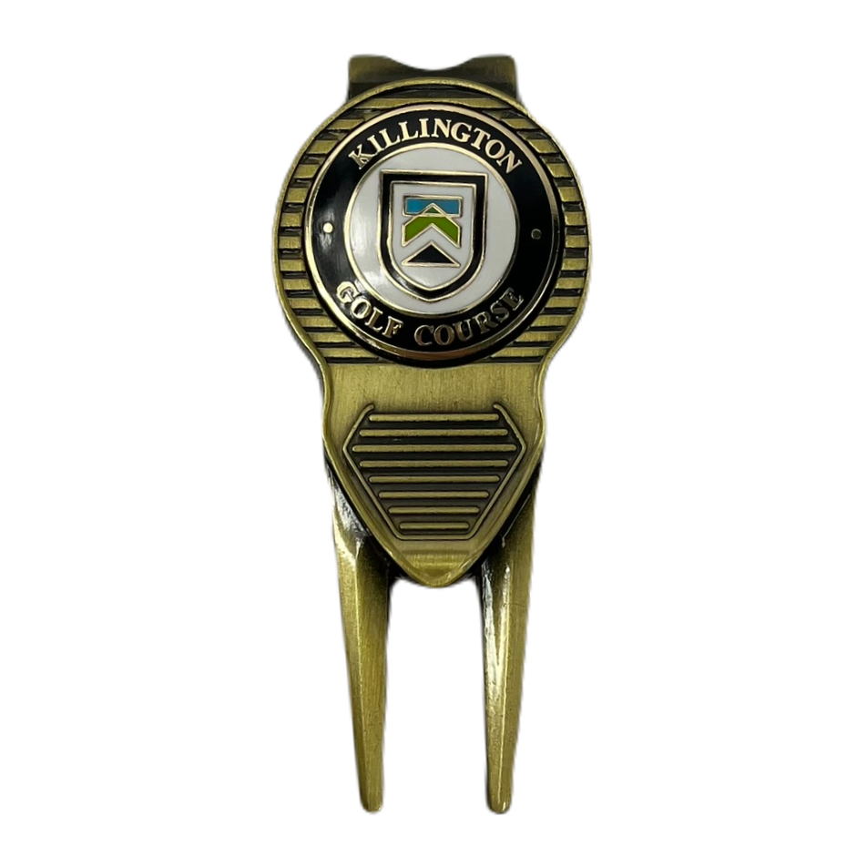 Killington Golf Course Logo Ultra-Modern Clasp Back Divot Tool-Brass-Killington Sports