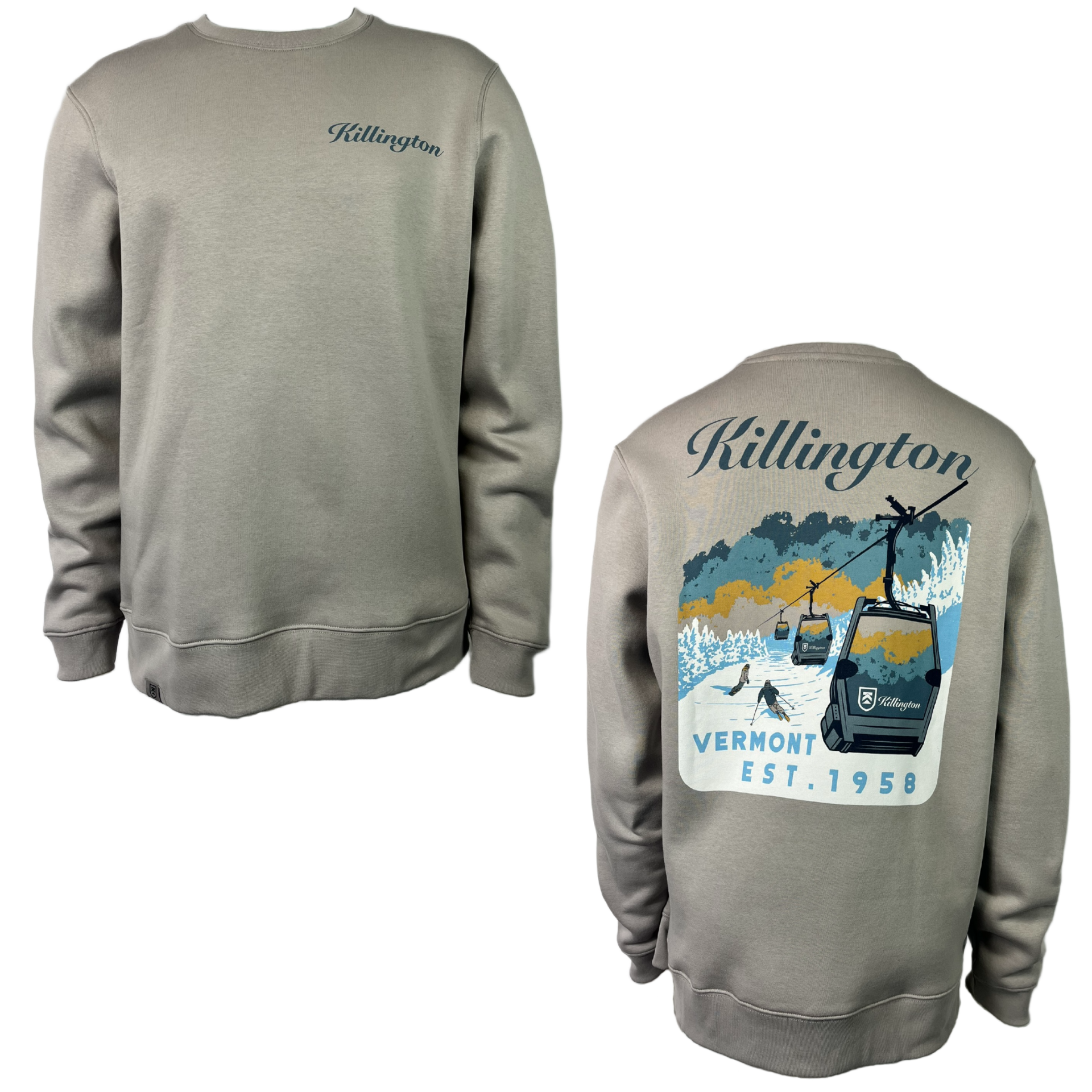 Killington Gondola Crew Sweatshirt-Ash-Killington Sports