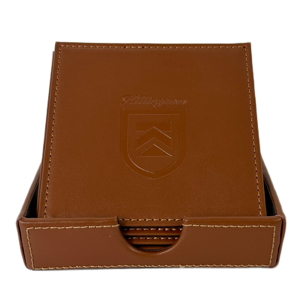 Killington Leather Coaster Set w/ Holder-Leather-Killington Sports
