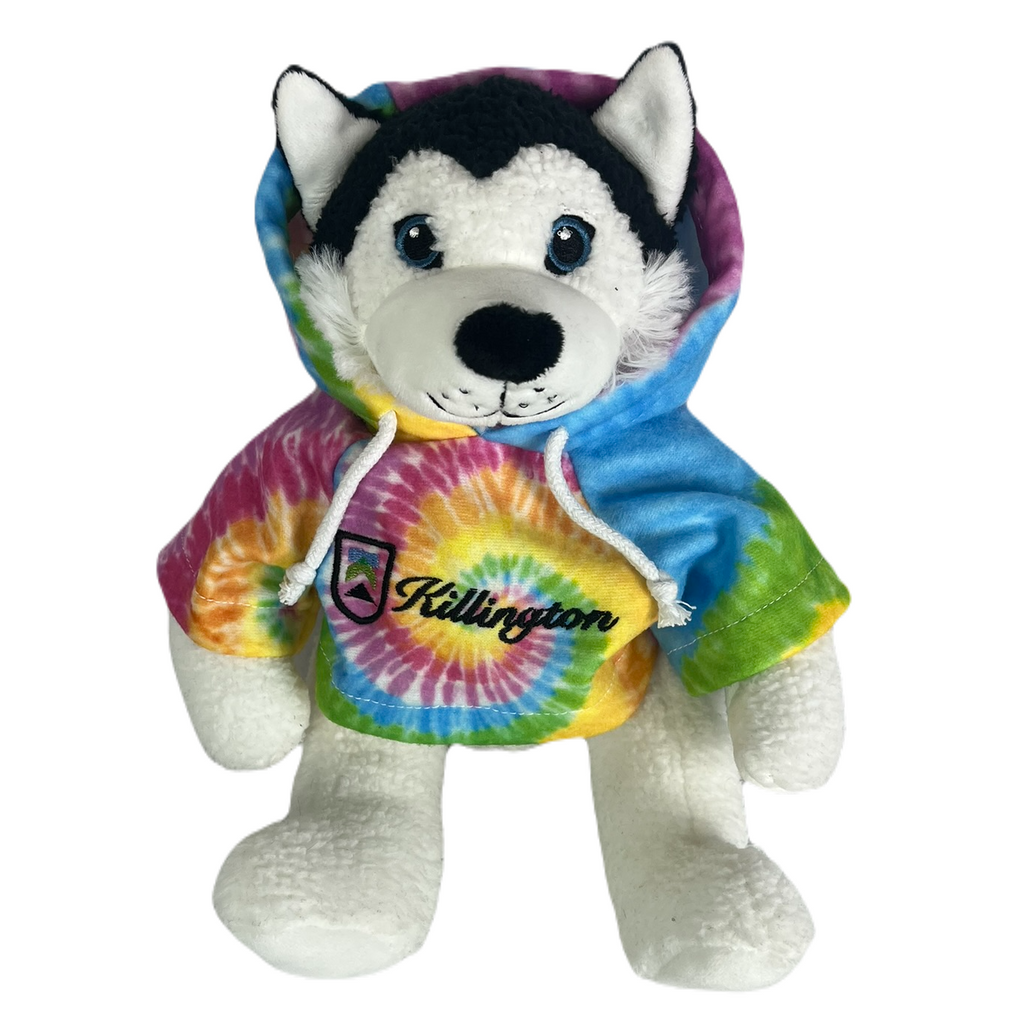 Killington Logo 10" Black Husky Stuffed Animal-Classic Tie Dye Hoody-Killington Sports