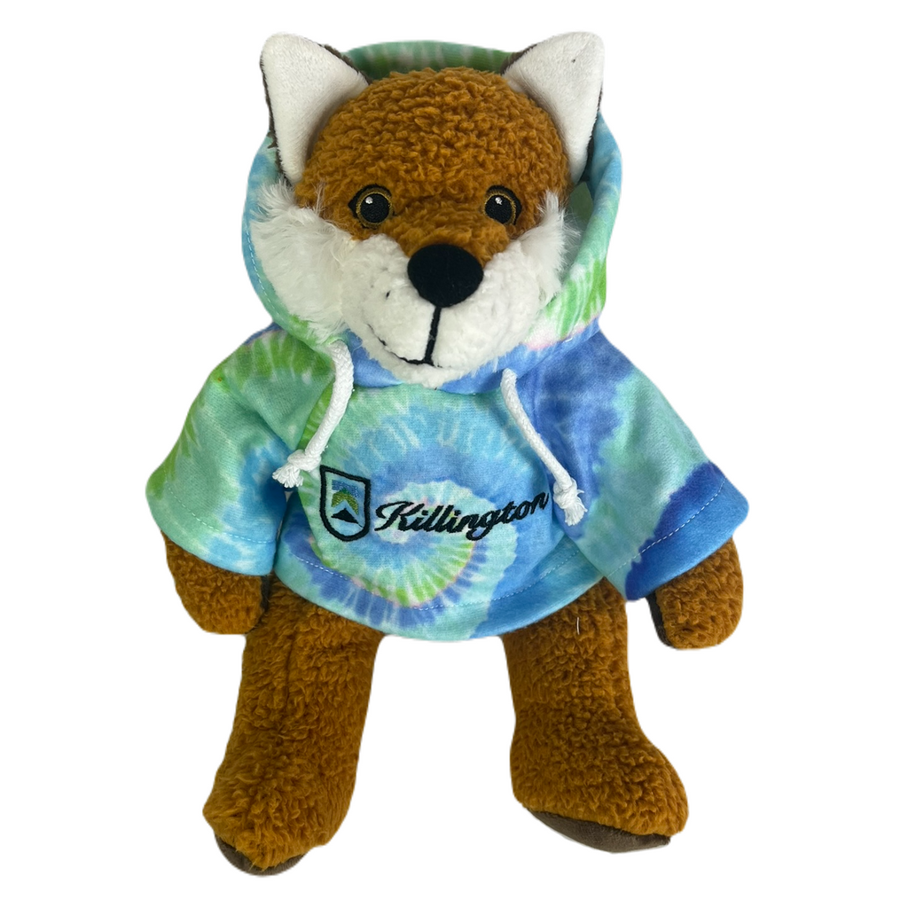 Killington Logo 10" Fox Stuffed Animal-Cool Blue Tie Dye Hoody-Killington Sports