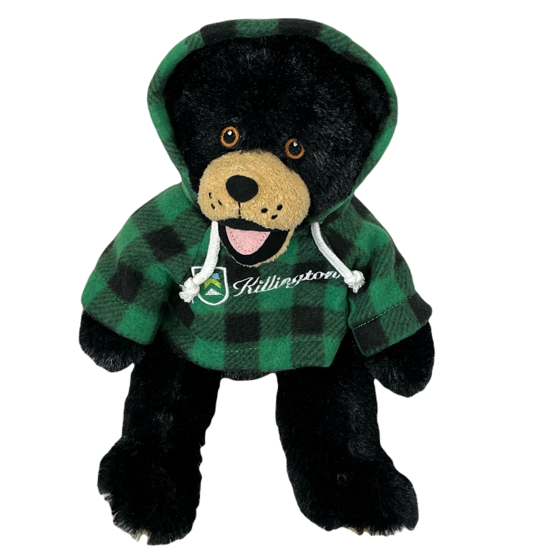 Killington Logo 10" Happy Black Bear Stuffed Animal-Green Jack-Killington Sports
