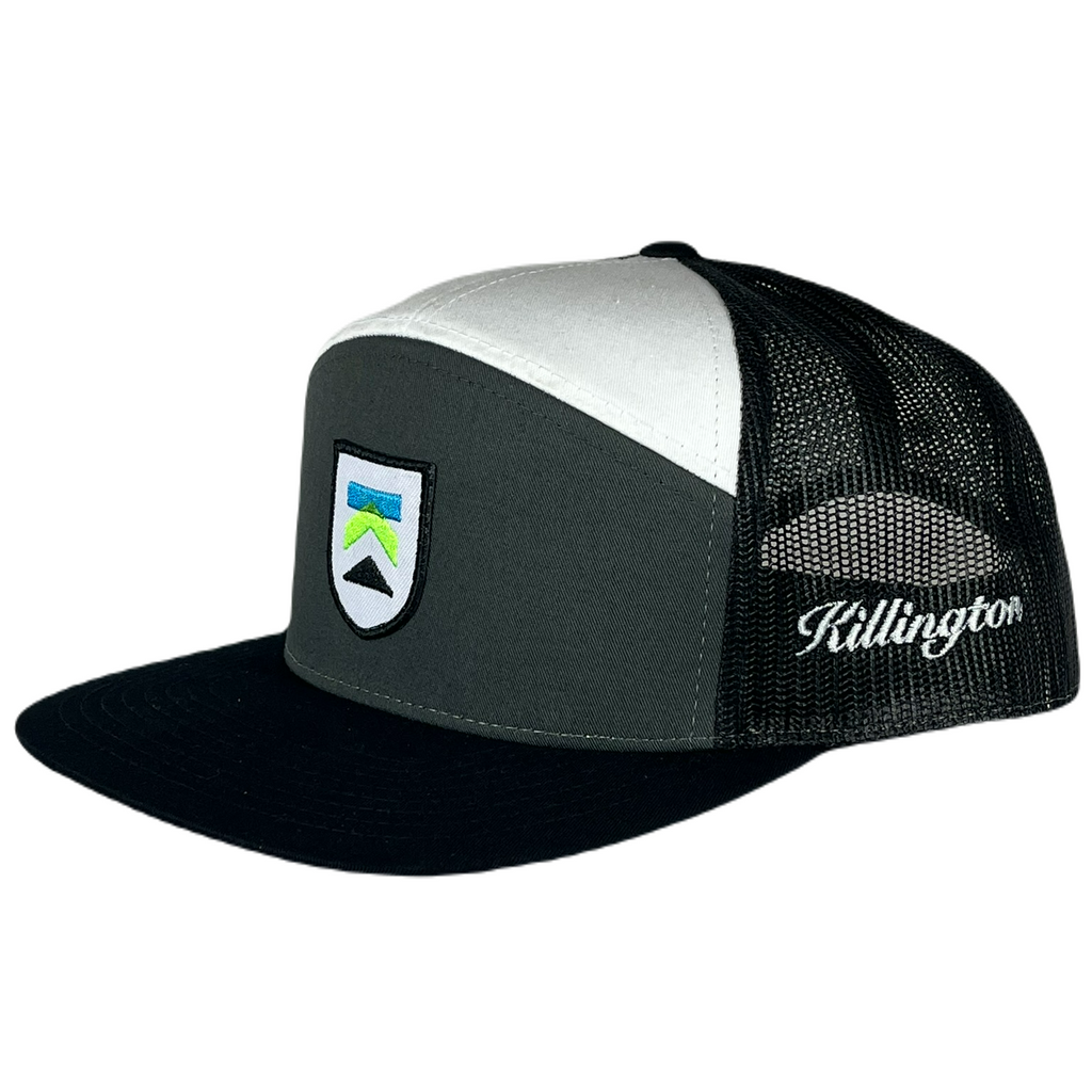 Killington Logo 168 Shield Patch Hat-Charcoal/Black/White-Killington Sports