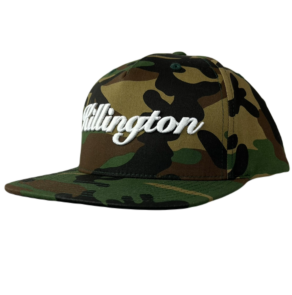 Killington Logo 255 3D Script Snapback Hat-Green Camo / White-Killington Sports