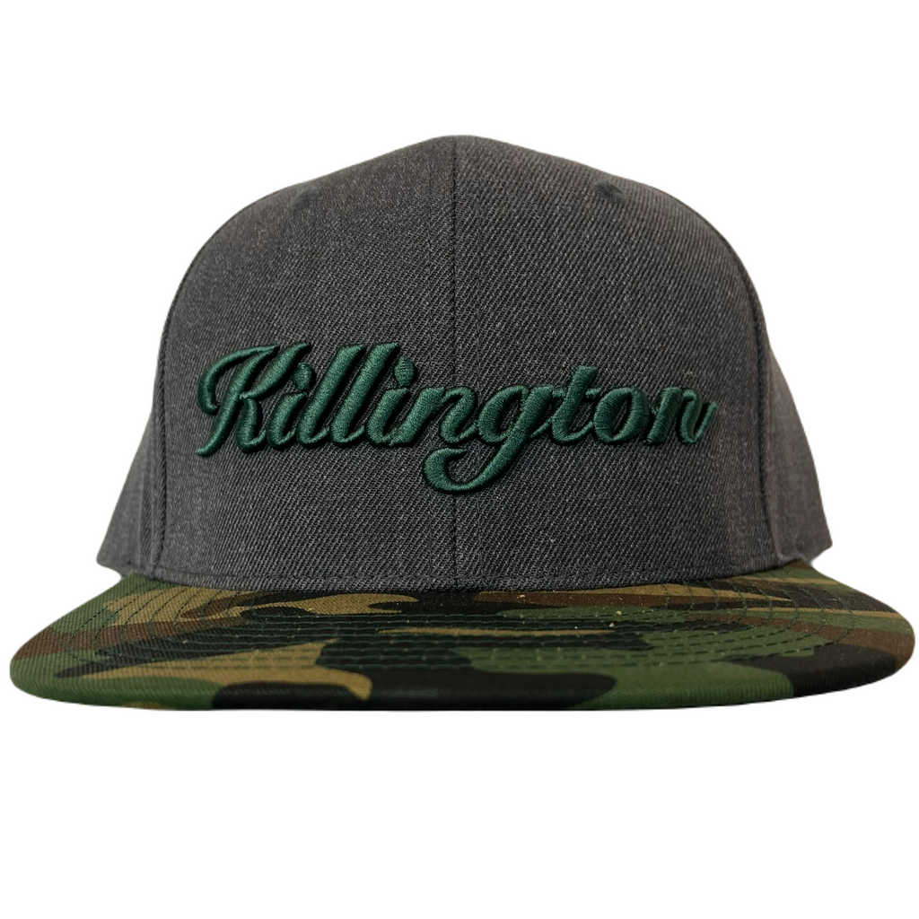 Killington Logo 510W 3D Script Hat-Heather Charcoal/Green Camo-Killington Sports