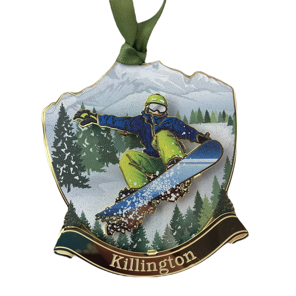 Killington Logo Beacon Snow Boarder Ornament-Killington Sports