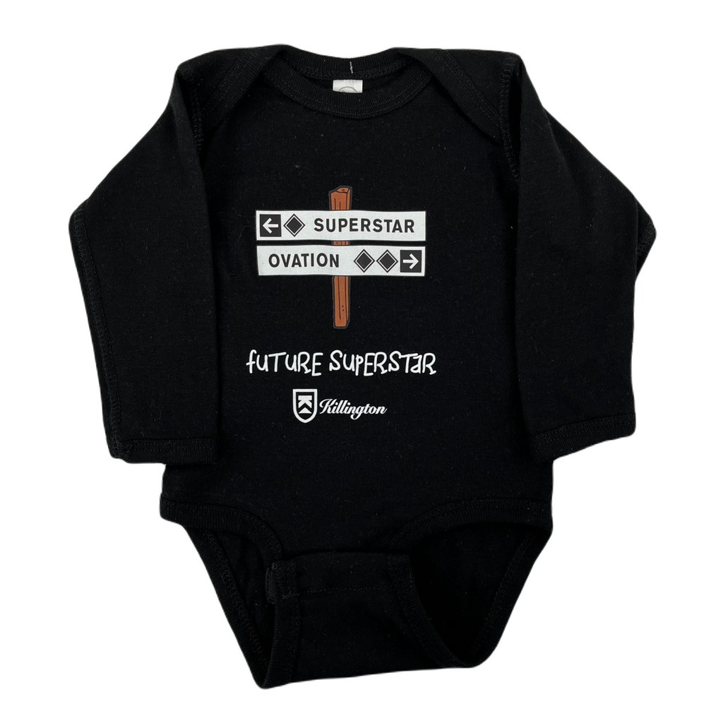 Killington Logo Black Trail Sign Longsleeve Infant Onesie-Killington Sports