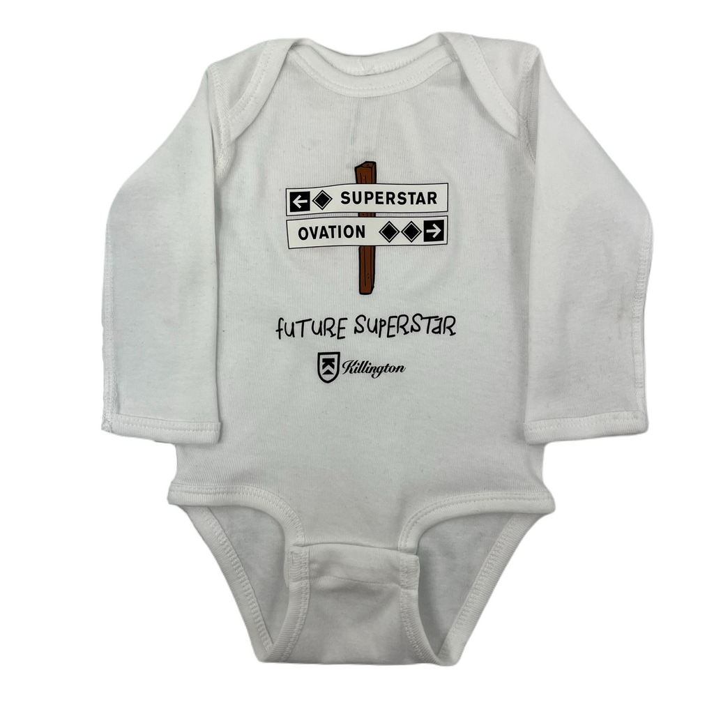 Killington Logo Black Trail Sign Longsleeve Infant Onesie-White-Killington Sports