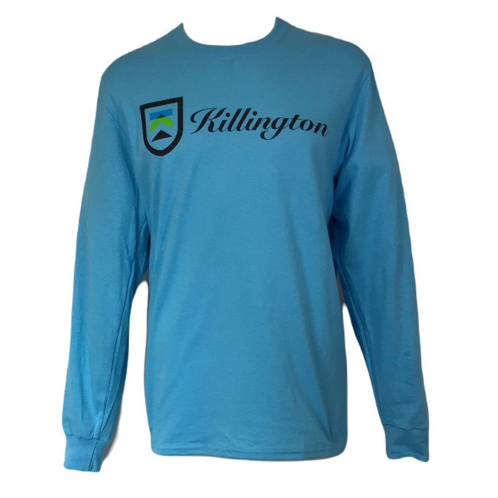 Killington Logo Full Script Long Sleeve TShirt-Aquatic Blue-Killington Sports
