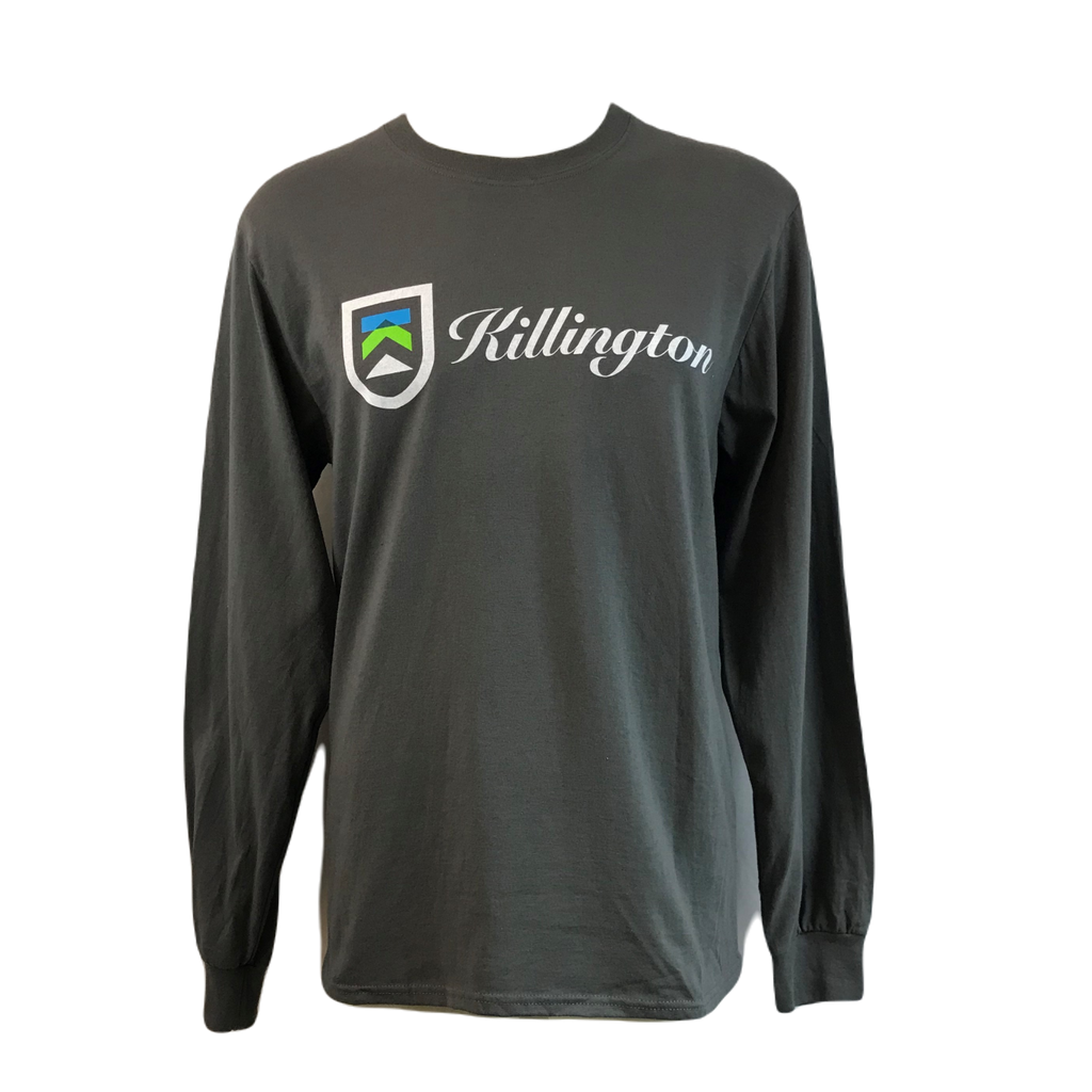 Killington Logo Full Script Long Sleeve TShirt-Charcoal-Killington Sports