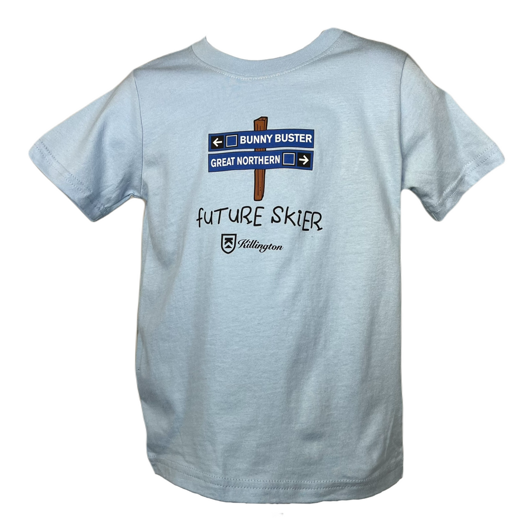 Killington Logo Future Beast Blue Trail Sign Toddler TShirt-Light Blue-Killington Sports