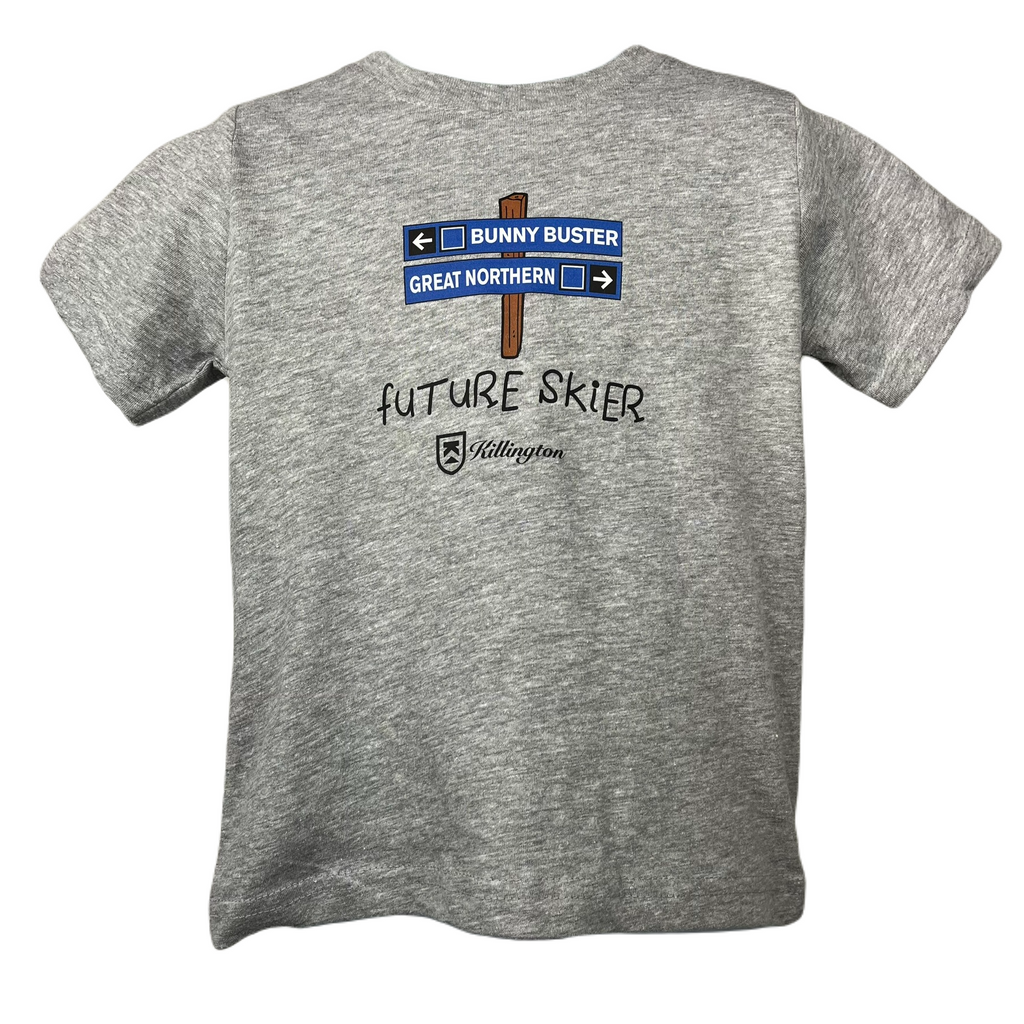 Killington Logo Future Beast Blue Trail Sign Toddler TShirt-Medium Gray Heather-Killington Sports