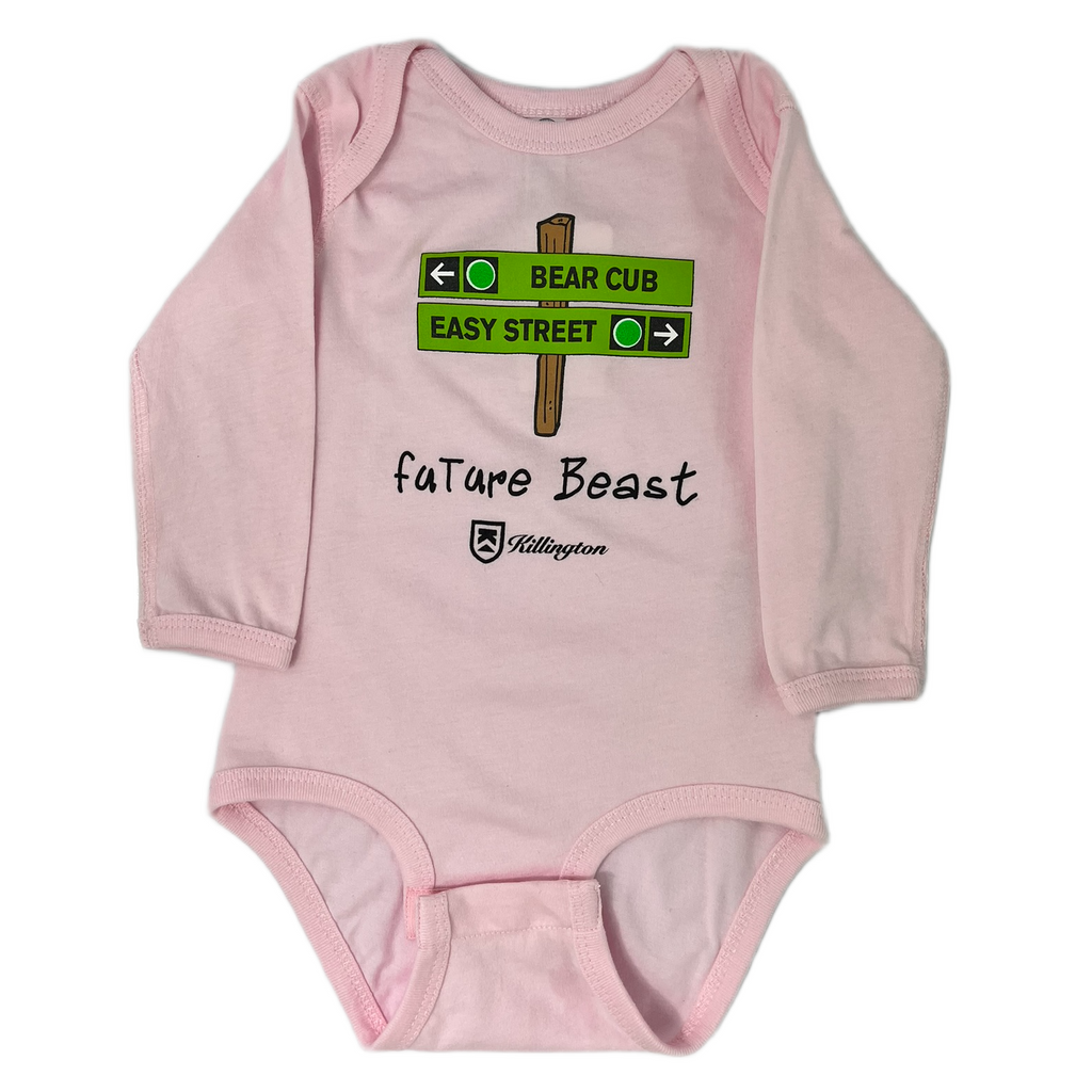 Killington Logo Future Beast Green Trail Sign Baby Longsleeve Onesie-Killington Sports