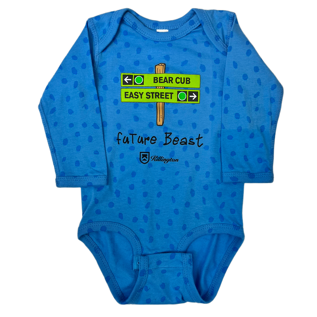 Killington Logo Future Beast Green Trail Sign Baby Longsleeve Onesie-Killington Sports