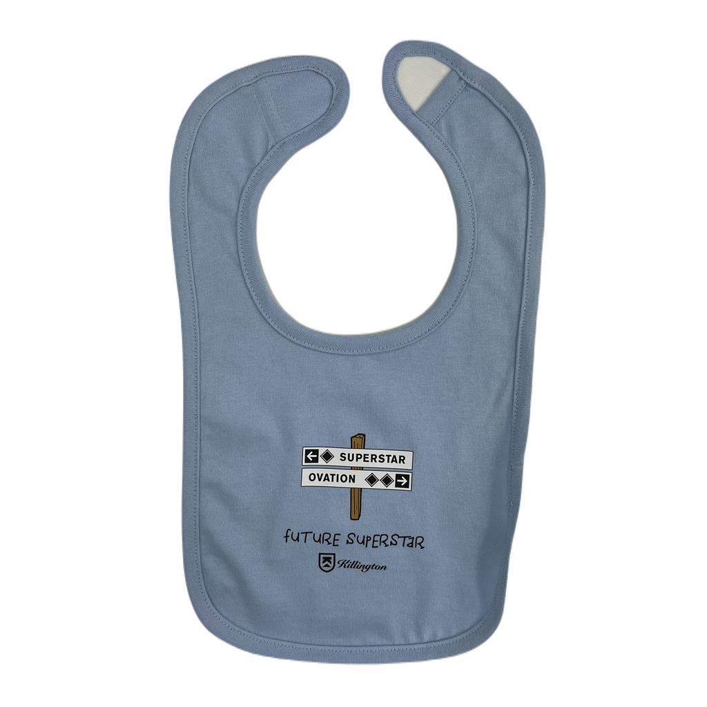 Killington Logo Future Superstar Black Trail Sign Baby Bib-Light Blue-Killington Sports