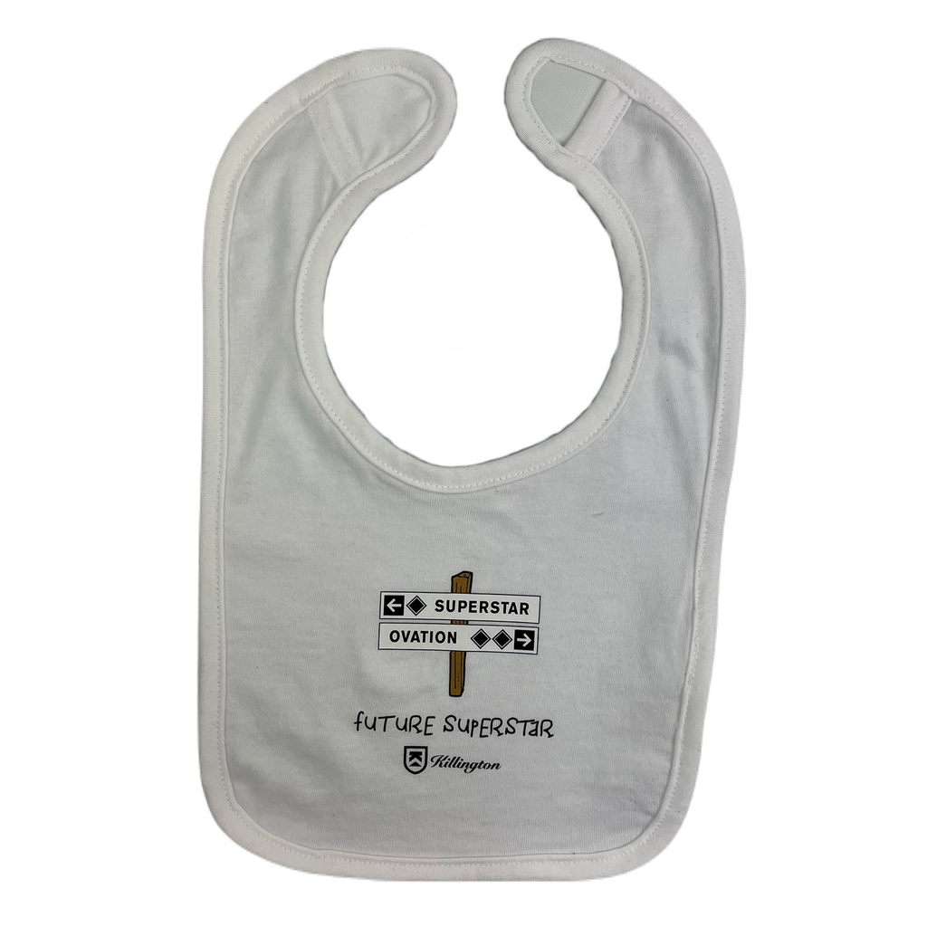 Killington Logo Future Superstar Black Trail Sign Baby Bib-White-Killington Sports