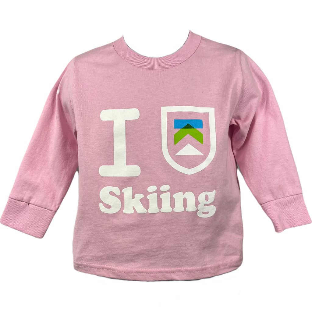 Killington Logo "I Heart Skiing" Toddler Longsleeve Tee-Pink-Killington Sports
