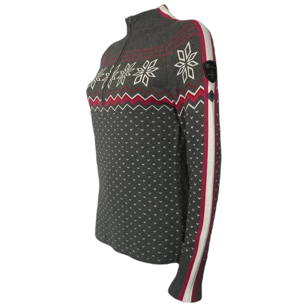 Killington Logo: Krimson Klover Women's Snowhut Zip Neck Sweater-Killington Sports