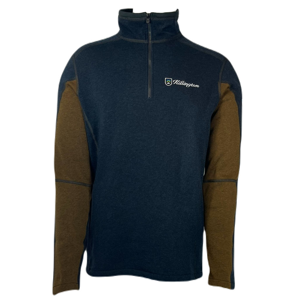 Killington Logo: Kuhl Men's Revel™ 1/4 Zip-Mutiny Blue/Grain-Killington Sports