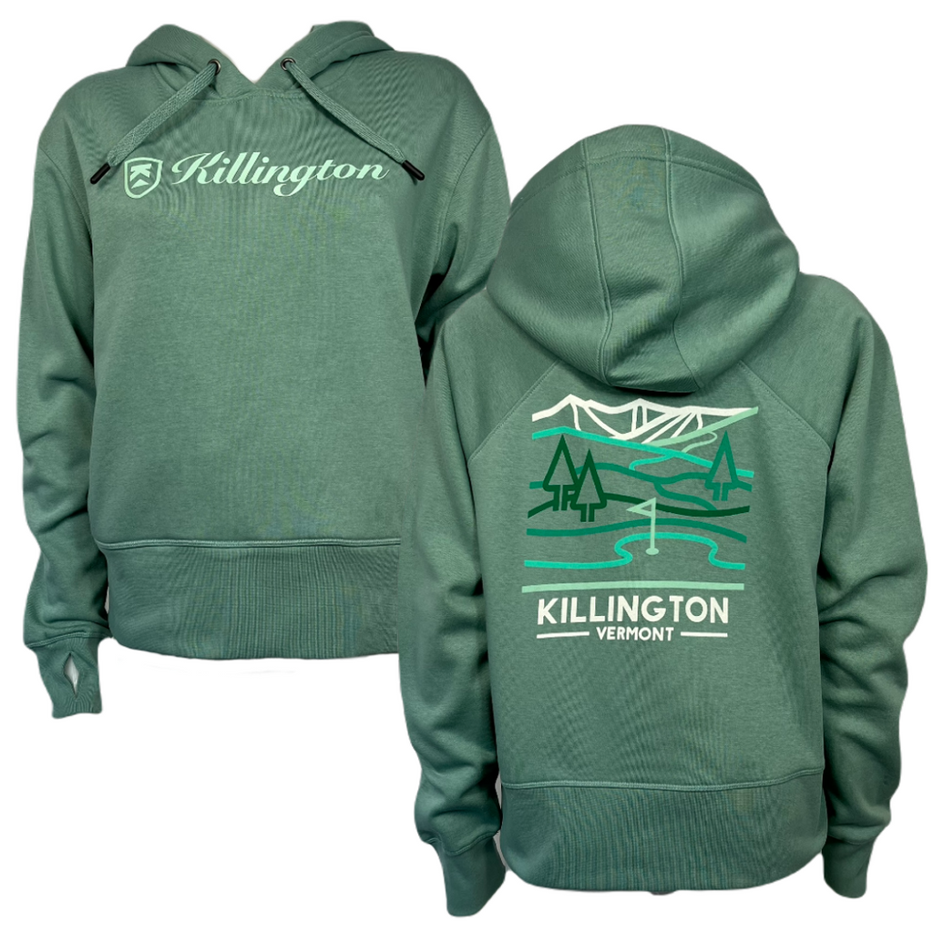 Killington Logo Mountain Womens Hoodie-Teal-Killington Sports