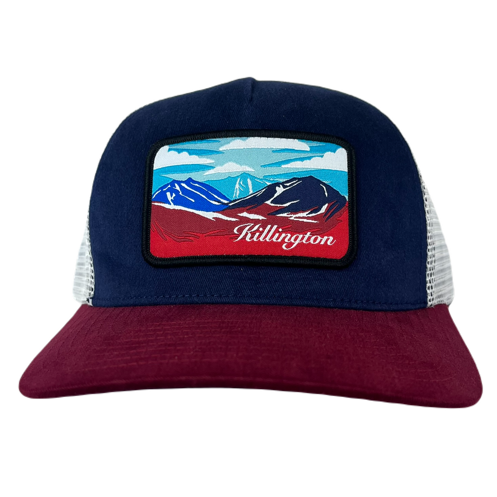Killington Logo Mountainscape Trucker-Navy/Red-Killington Sports