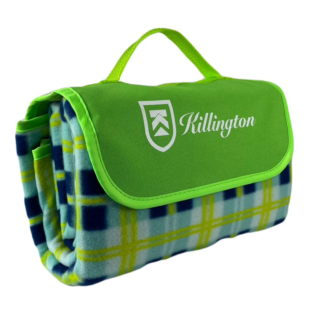 Killington Logo Roll Up Picnic Blanket-Lime-Lt. Blue-Killington Sports