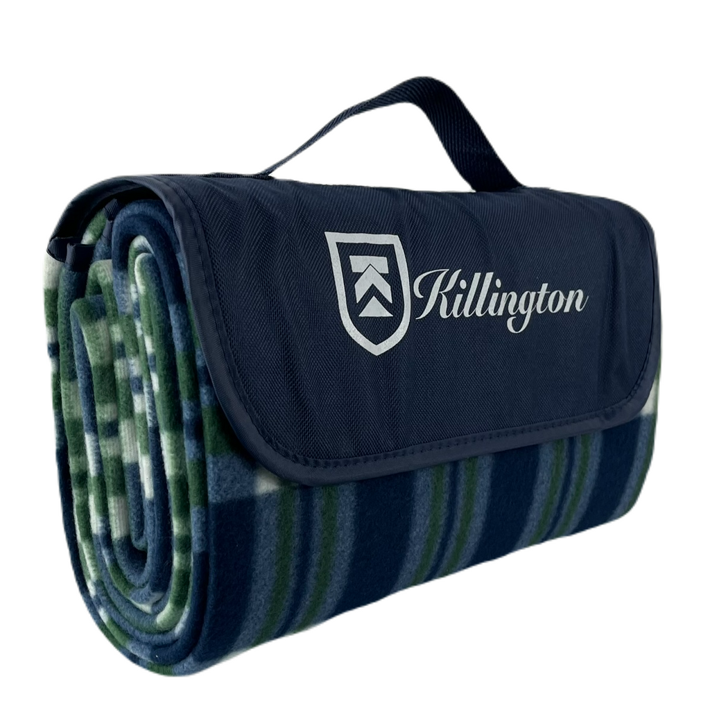 Killington Logo Roll Up Picnic Blanket-Navy/Green-Navy-Killington Sports