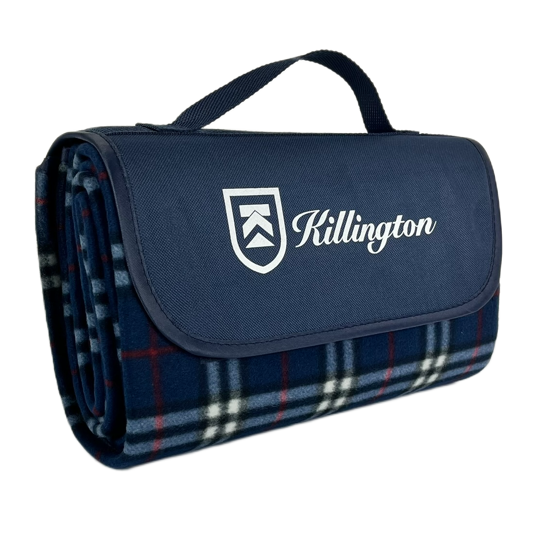 Killington Logo Roll Up Picnic Blanket-Navy/White-Killington Sports