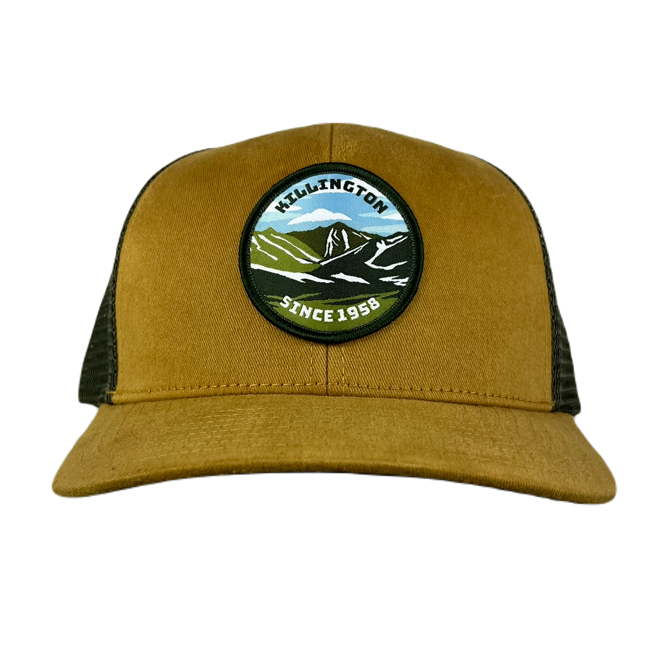 Killington Logo Scenic Vt Trucker-Khaki/Olive-Killington Sports