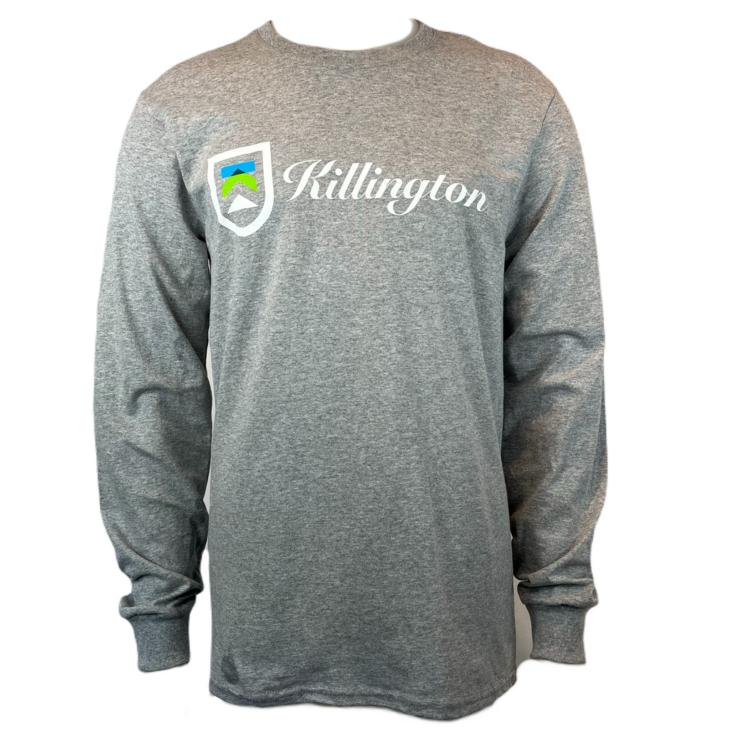 Killington Logo Script Long Sleeve TShirt-Athletic Heather-Killington Sports