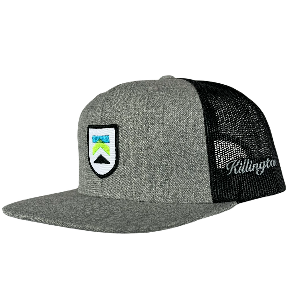 Killington Logo Shield Patch 511 Trucker Hat-Heather Grey/Black-Killington Sports