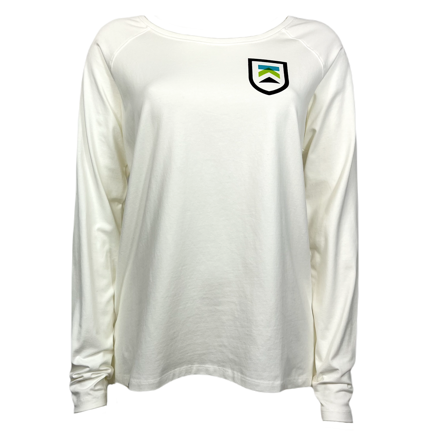 Killington Logo Shield Womens Scoop Neck Long Sleeve Tee-White-Killington Sports