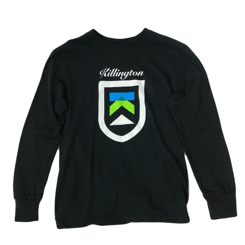 Killington Logo Shield Youth Long Sleeve TShirt-Jet Black-Killington Sports